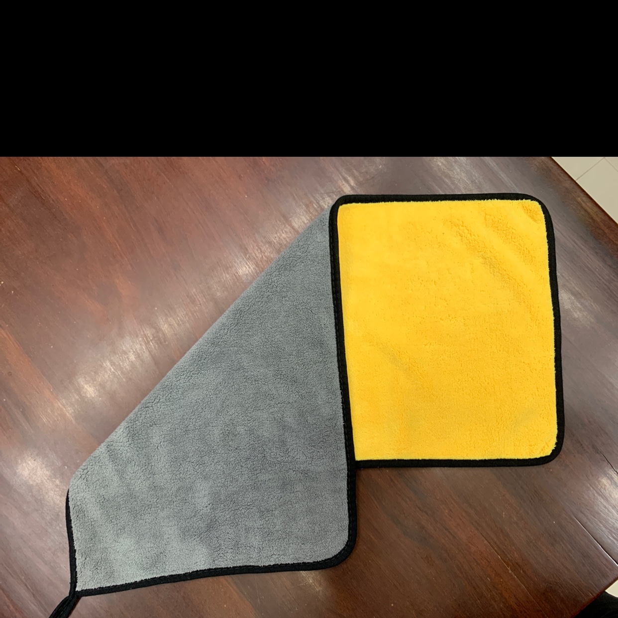 JLZ-洁丽竹加厚毛绒双色擦车布40*60洗车工具灰黄搭配去油膜泡沫枪适用 汽车清洁工具图