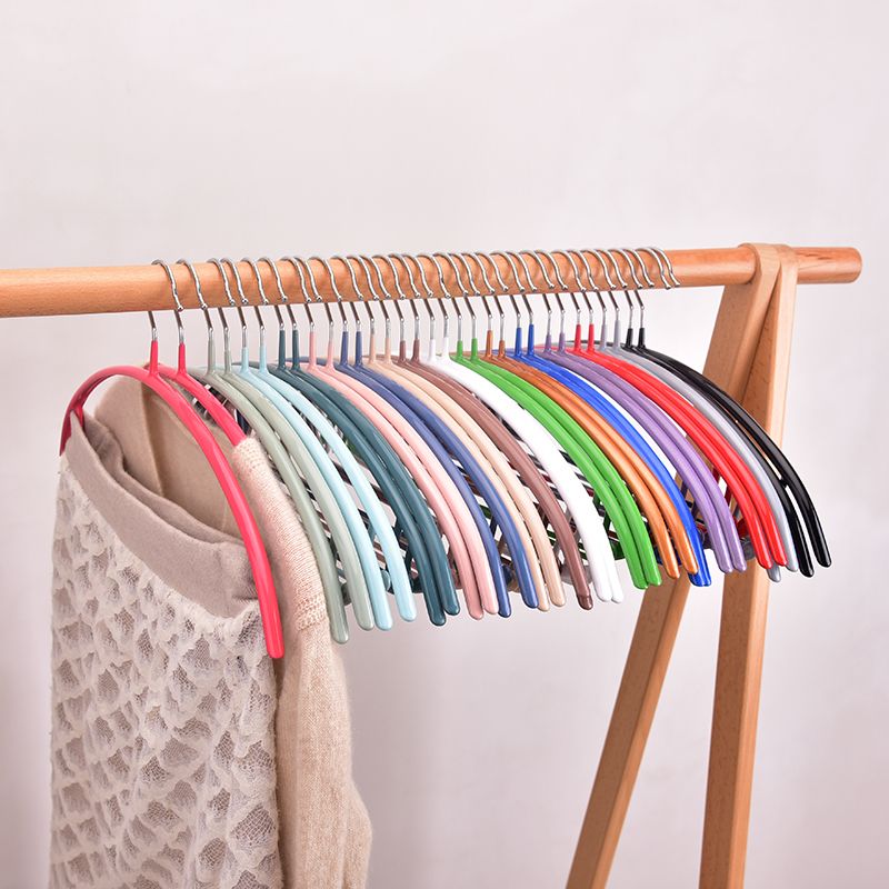 衣匠加粗宽肩半圆 无痕浸塑衣架子家用成人金属防滑衣架撑子