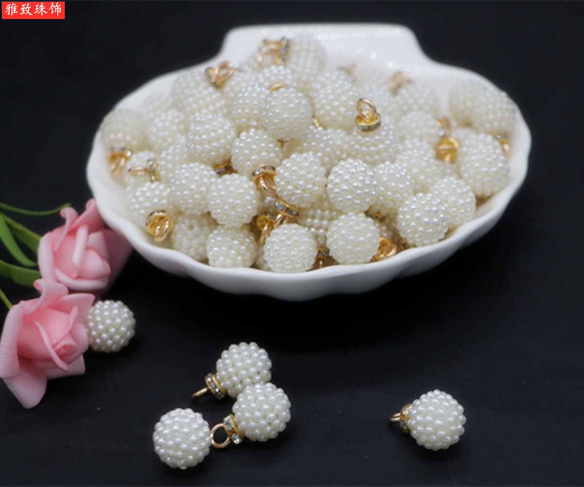 ABS imitation pearl bayberry ball pendant detail I