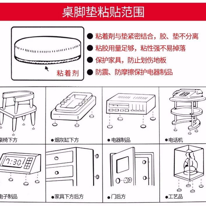桌脚防滑垫 保护垫 10片一包详情图6