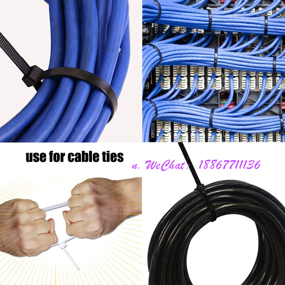 20.35 厘米电缆拉链领带尼龙拉链领带 黑色和白色50 磅强度扎带详情图6