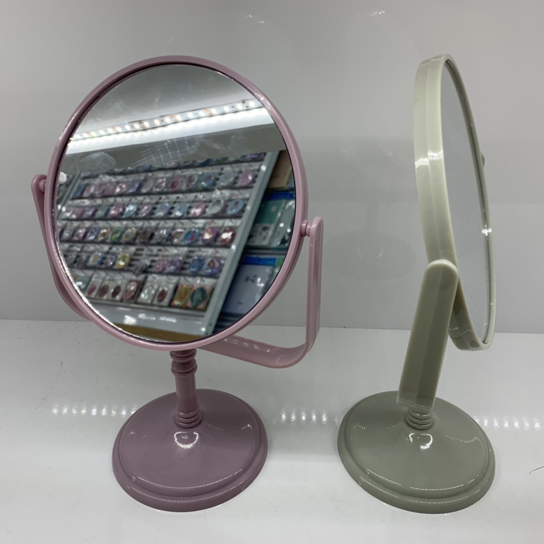 Fashion Double-Sided Desktop Mirror Skincare Beauty Student Rotating Metal Black Desktop Portable Desktop Makeup Mirror Specification drawing