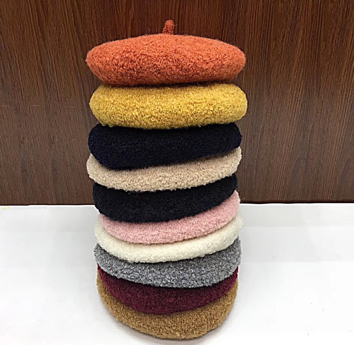 New Year hats: Fashionable berets for women, felt alpaca wool, mushroom flat brim hats, and professional hats details Picture