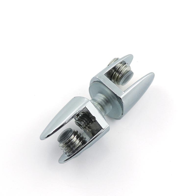 义乌好货 玻璃夹锌合金玻璃托连接件半边双边指甲夹固定夹