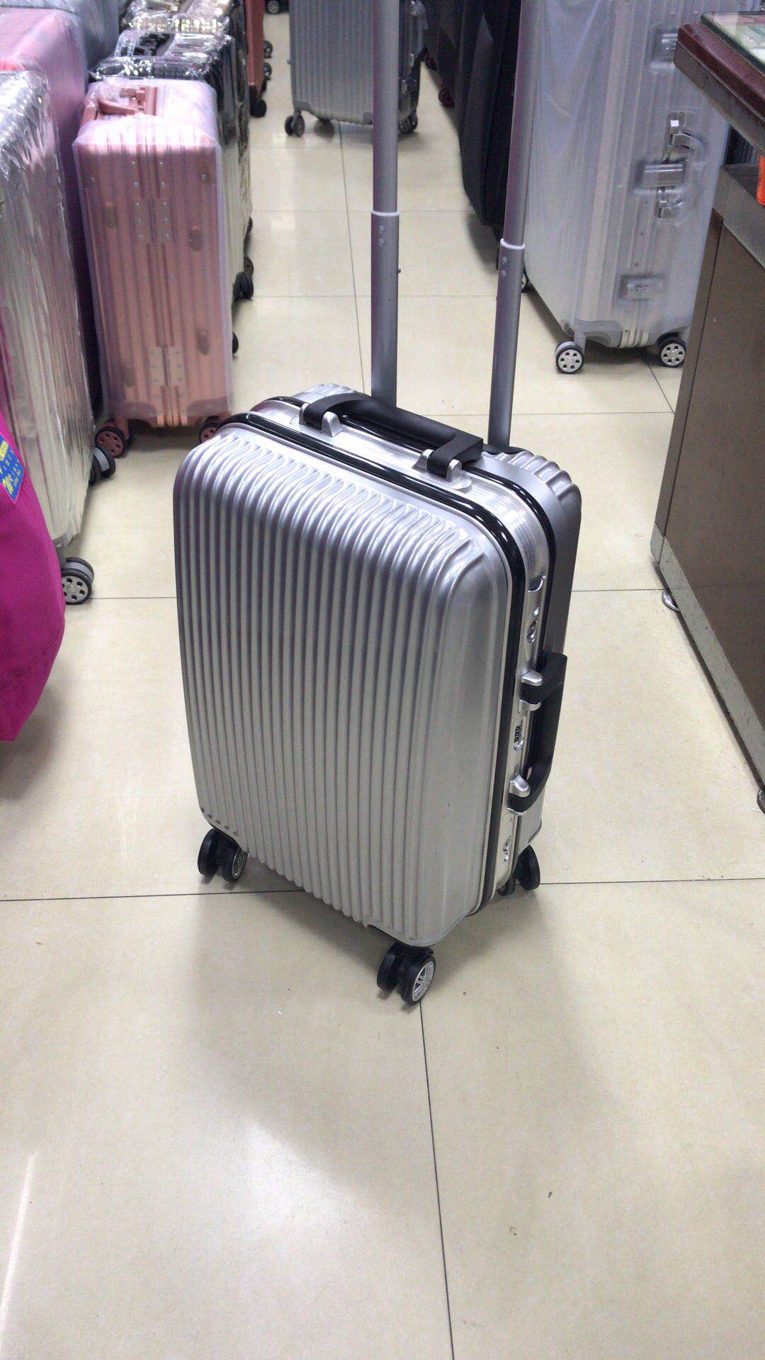 ABS+PC拉杆箱万向轮密码锁铝款旅行箱行李箱登机箱24寸