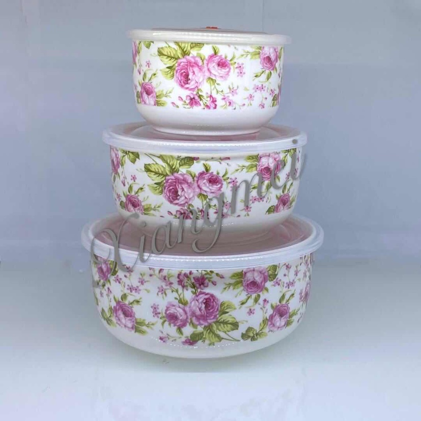 L003-M陶瓷直身满花保鲜碗，每箱24套细节图