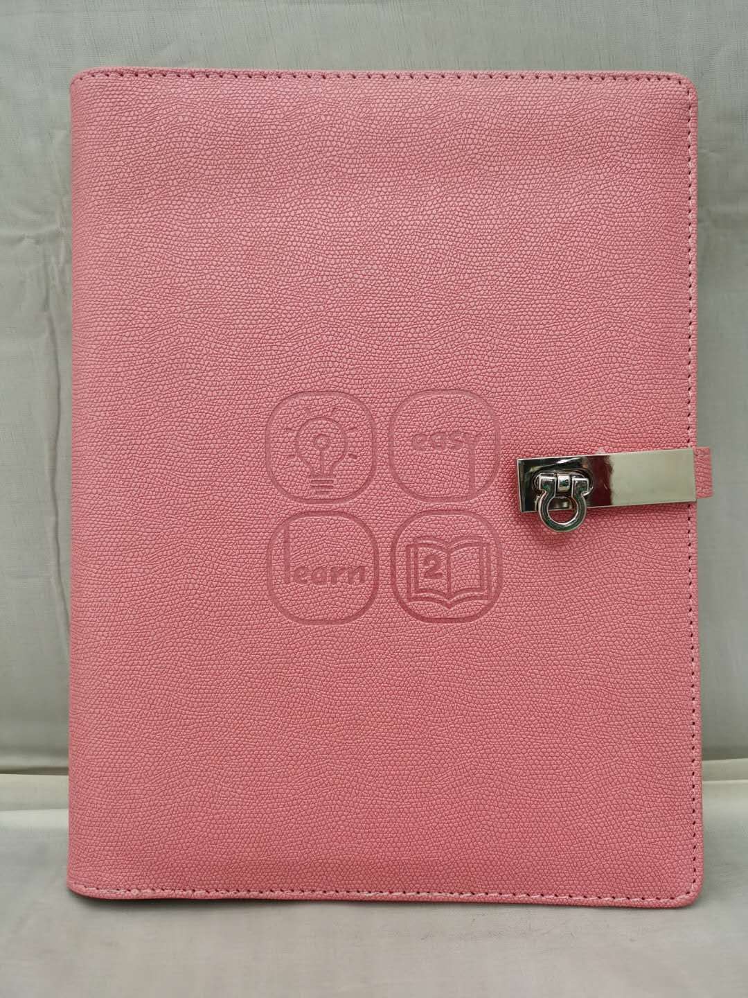 Metal clasp PU notebook loose-leaf notepad office supplies meeting minutes book Business pink notebook can be customized with LOGO thumbnail