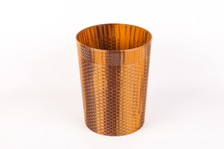 圆形塑料垃圾桶创意纸篓仿木纹编织纹家用垃圾桶