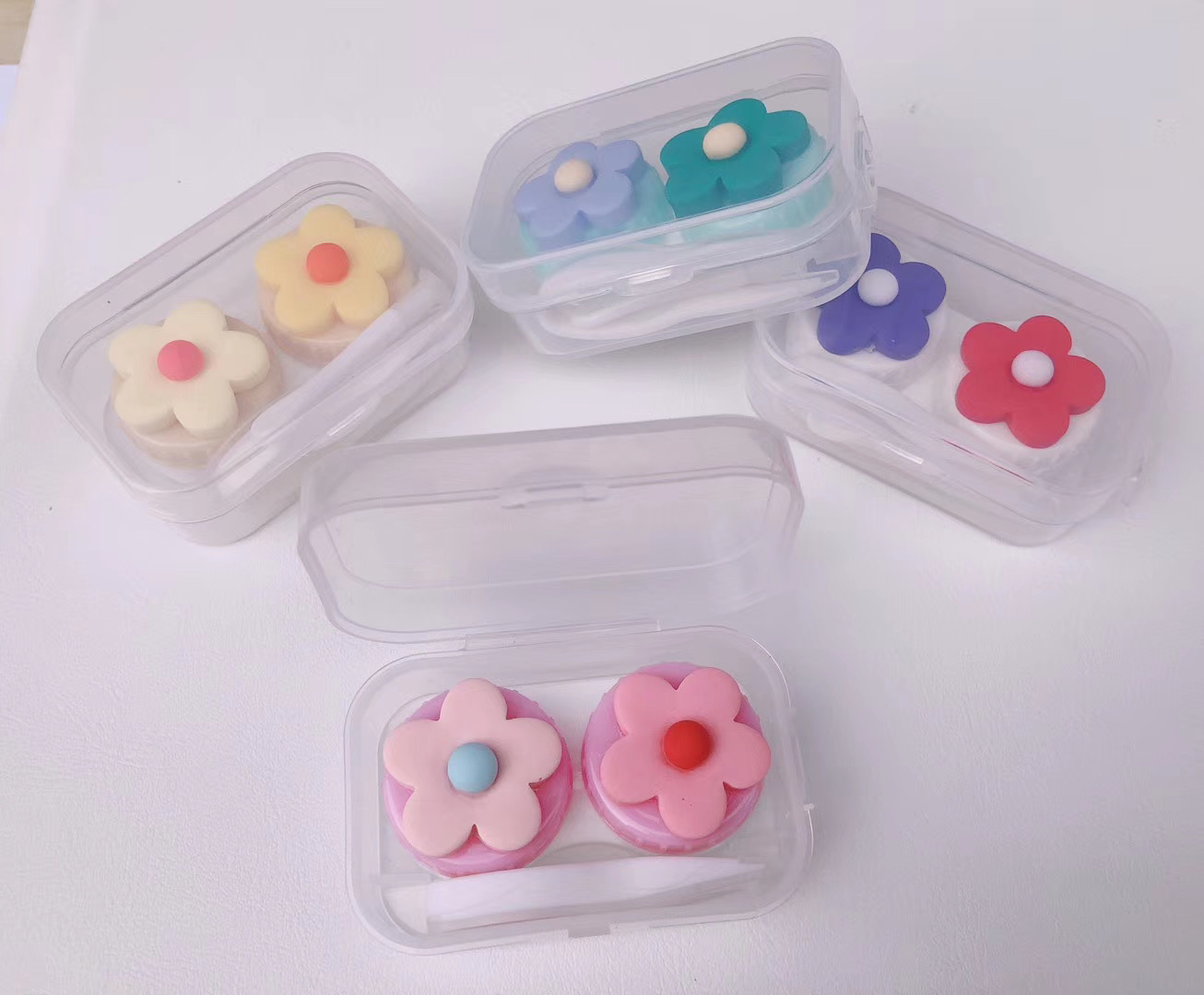 New convenient cartoon little flower cartoon contact lens companion box pic 2