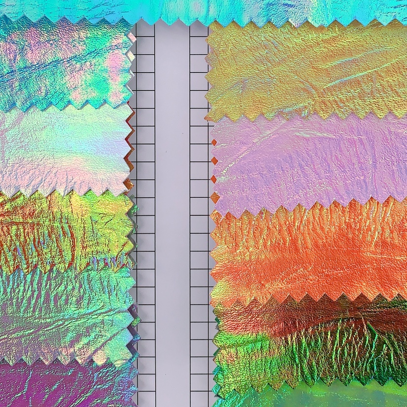 镭射贴膜PU、用于箱包鞋材，化妆包礼品盒包装工艺品，饰品等产品图