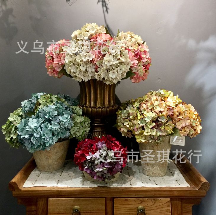 Yiwu Selection simulation hydrangea European retro photography holding flower wall flower art home furnishings thumbnail
