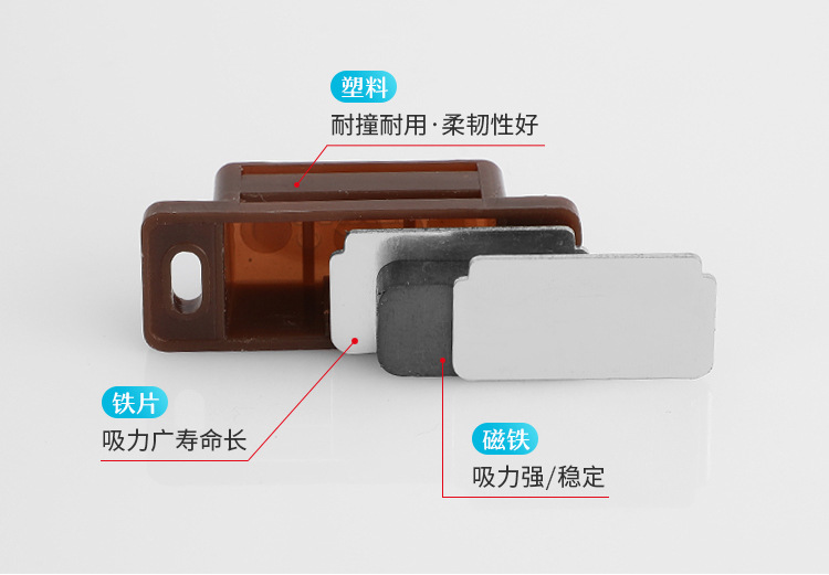 Yiwu Good Goods Strong Magnetic Touch Small Magnetic Cabinet Closet Door Magnetic Touch Strong Magnetic Plastic Magnetic Clamp Cabinet Suction undefined