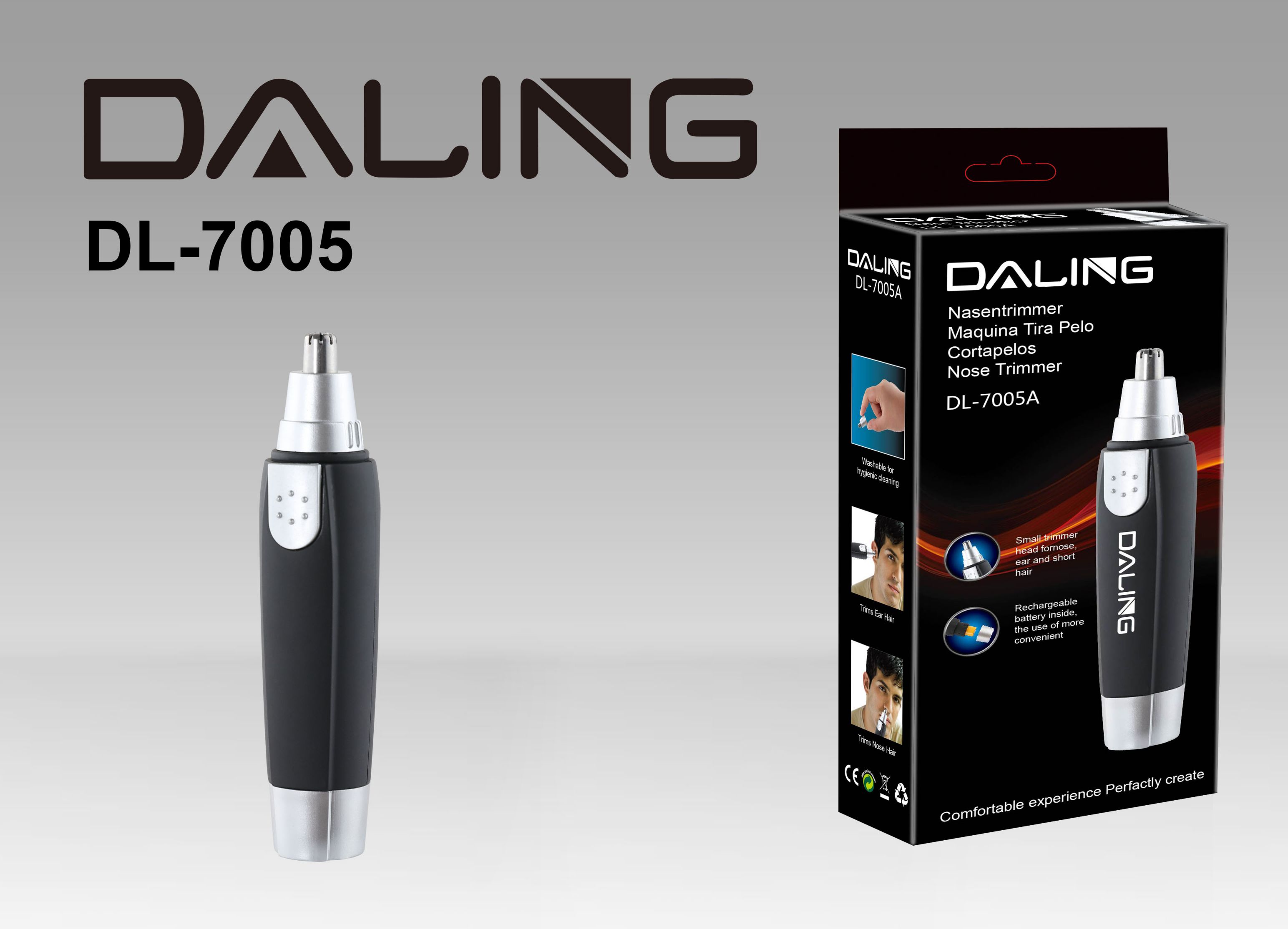 Daling DL-7005A electric nose hair trimmer Nose hair trimmer Nose hair clipper Eyebrow nose hair cleaner Wholesale trade full figure