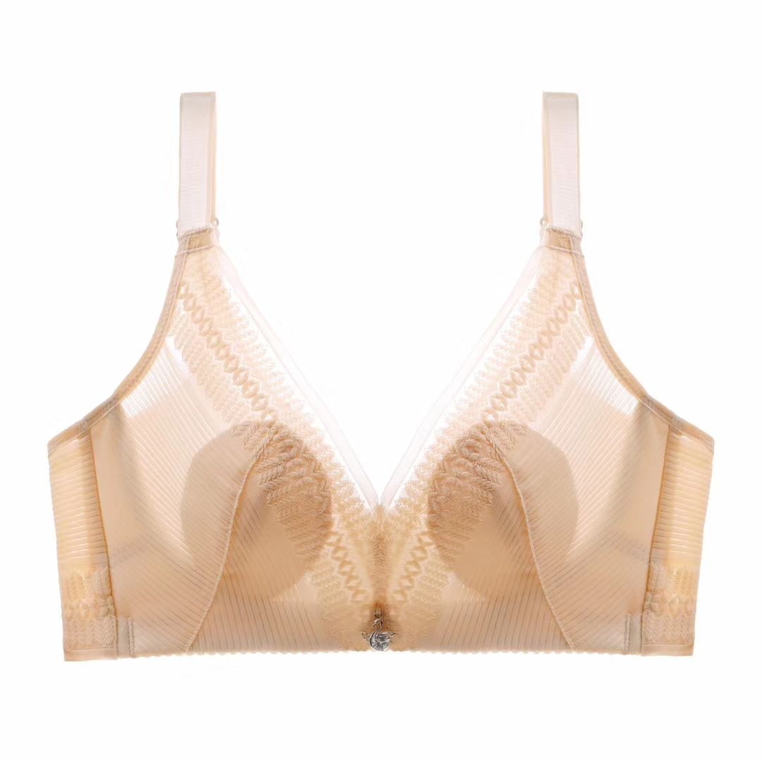 Lace-patterned crystal cup bra details Picture