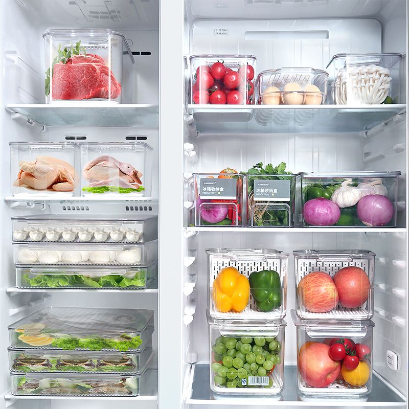 Wholesale of Ameno fruit and vegetable preservation, draining, covered plastic food storage boxes, kitchen and refrigerator storage boxes undefined