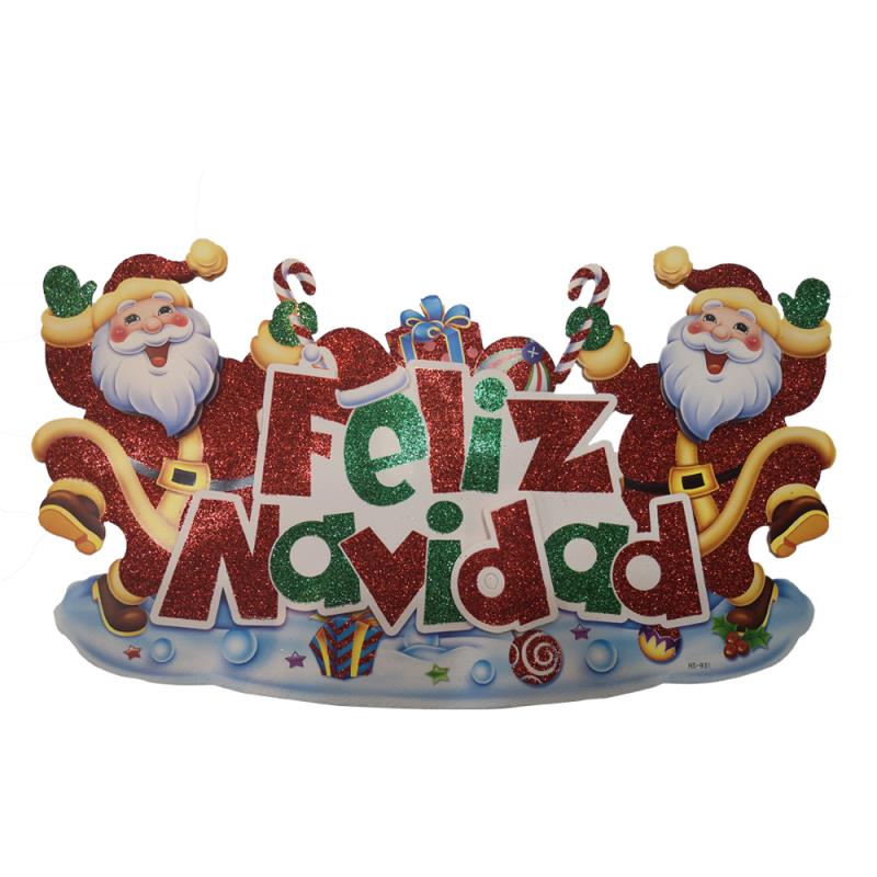 圣诞节装饰品贴画立体双面画 圣诞鹿拉车老人雪人细节图