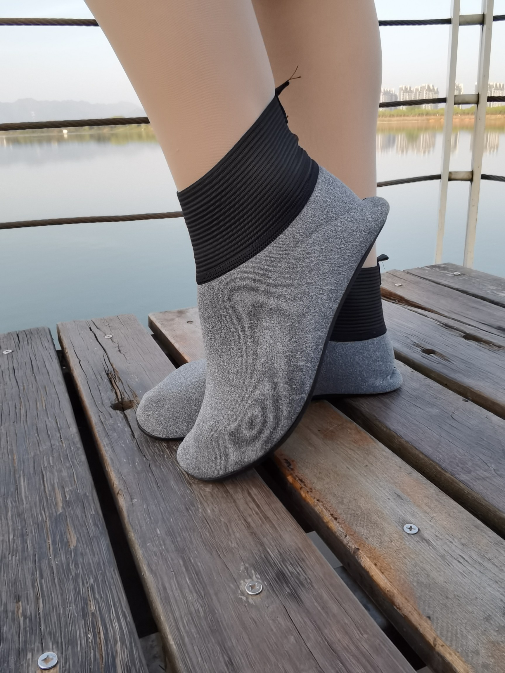 高腰沙滩鞋水鞋纯色溯溪鞋呼吸透气面料防滑耐磨鞋底详情图6