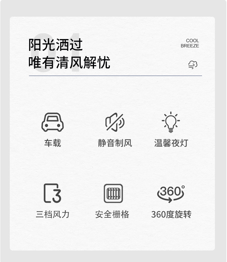 车载风扇多功能创意USB电风扇12V24V 汽车迷你小风扇用品详情图3