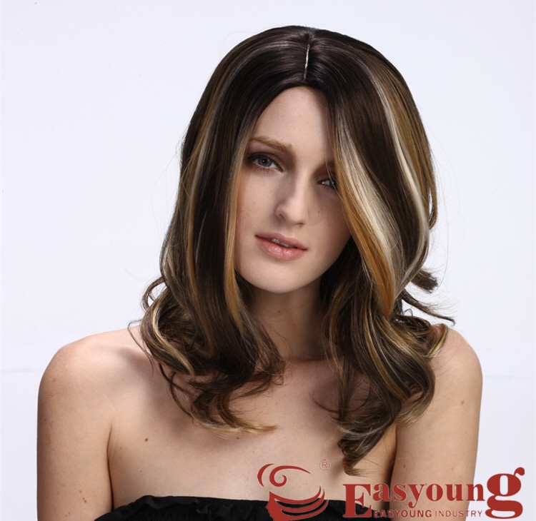 Yiyang wigs - European and American mid-split synthetic fiber wig covers Application Scenario