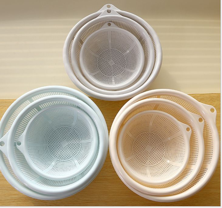 Yiwu Good Goods Round Hollow Vegetable Washing Basket 3528 Specification drawing