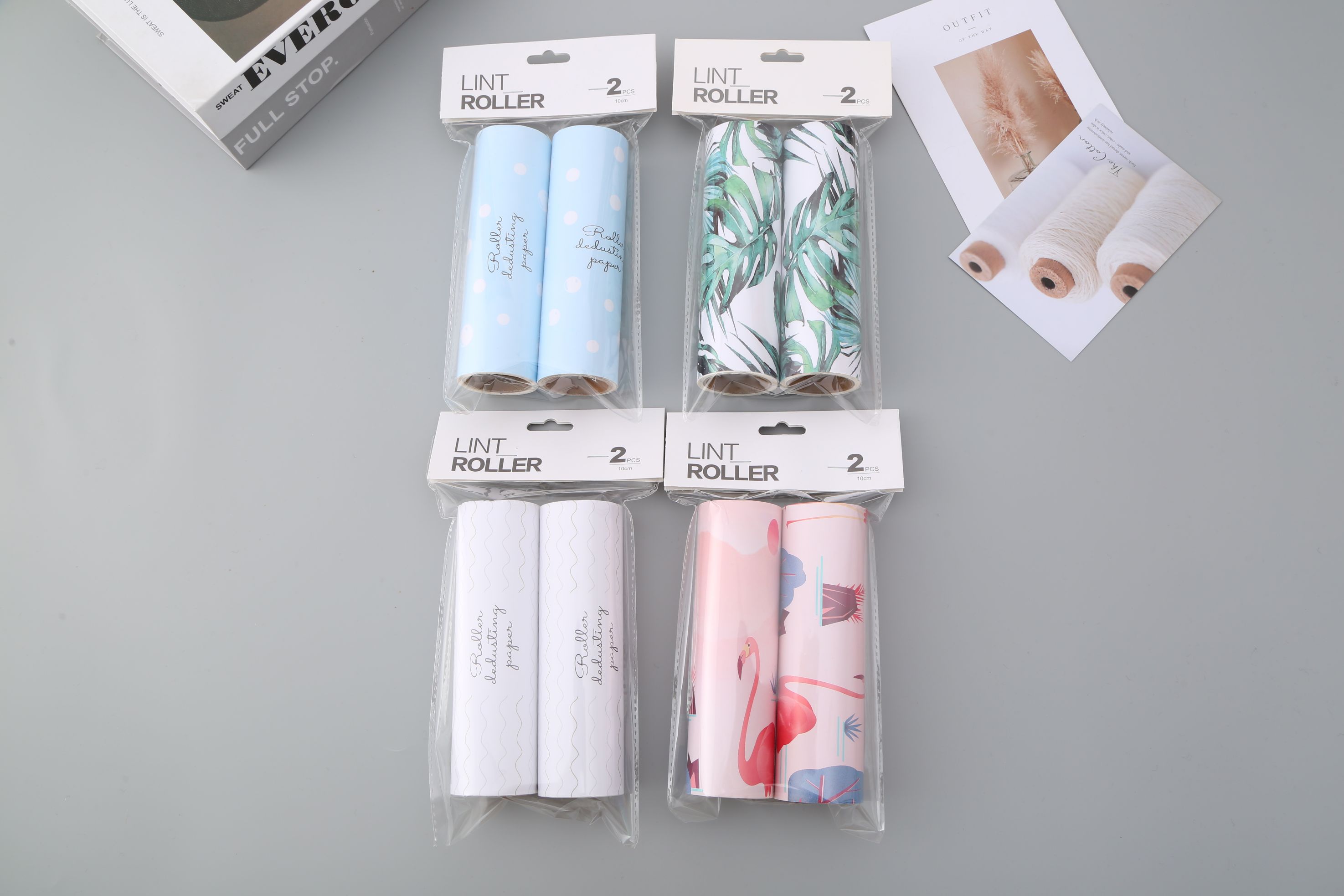 Wool stick roller with wool artifact roll paper tear type roller brush with hair artifact stick dust paper replace roll thumbnail