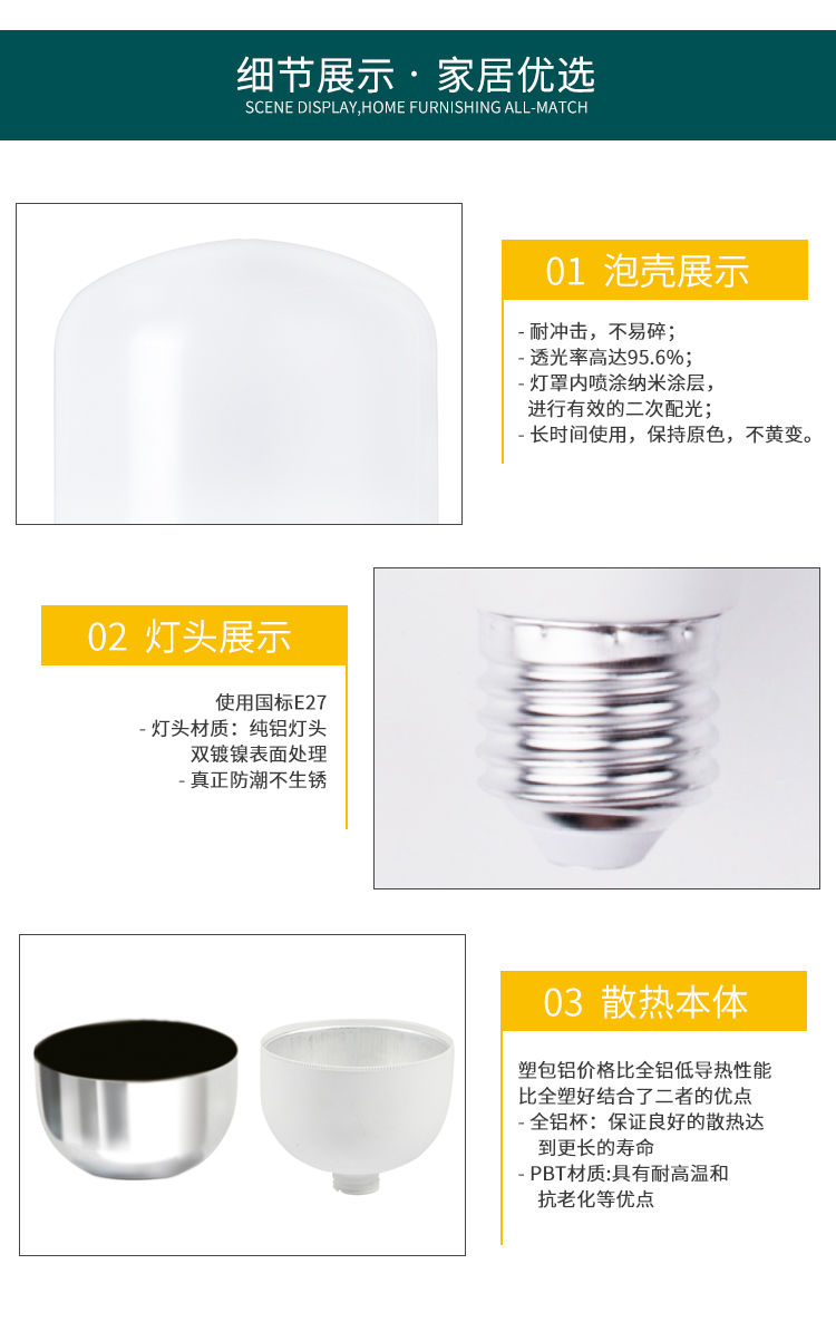 أكوستار 5W E27 مصباح كهربائي متوافر من الطاقة في خلايا LED detail image 11