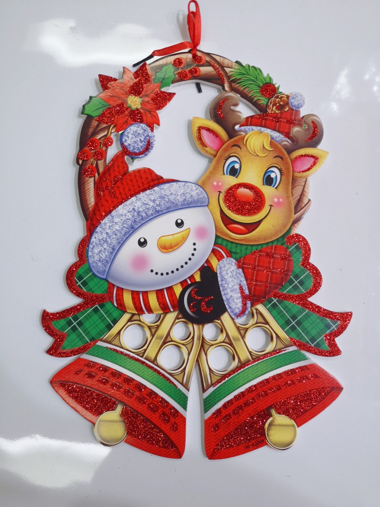 圣诞节闪亮圣诞老人雪人室内室外悬挂工艺品细节图