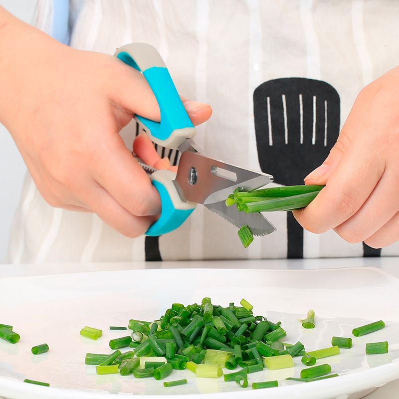 艾美诺 多功能小工具碎食剪五层不锈钢蔬菜剪刀 厨房剪批发详情图4