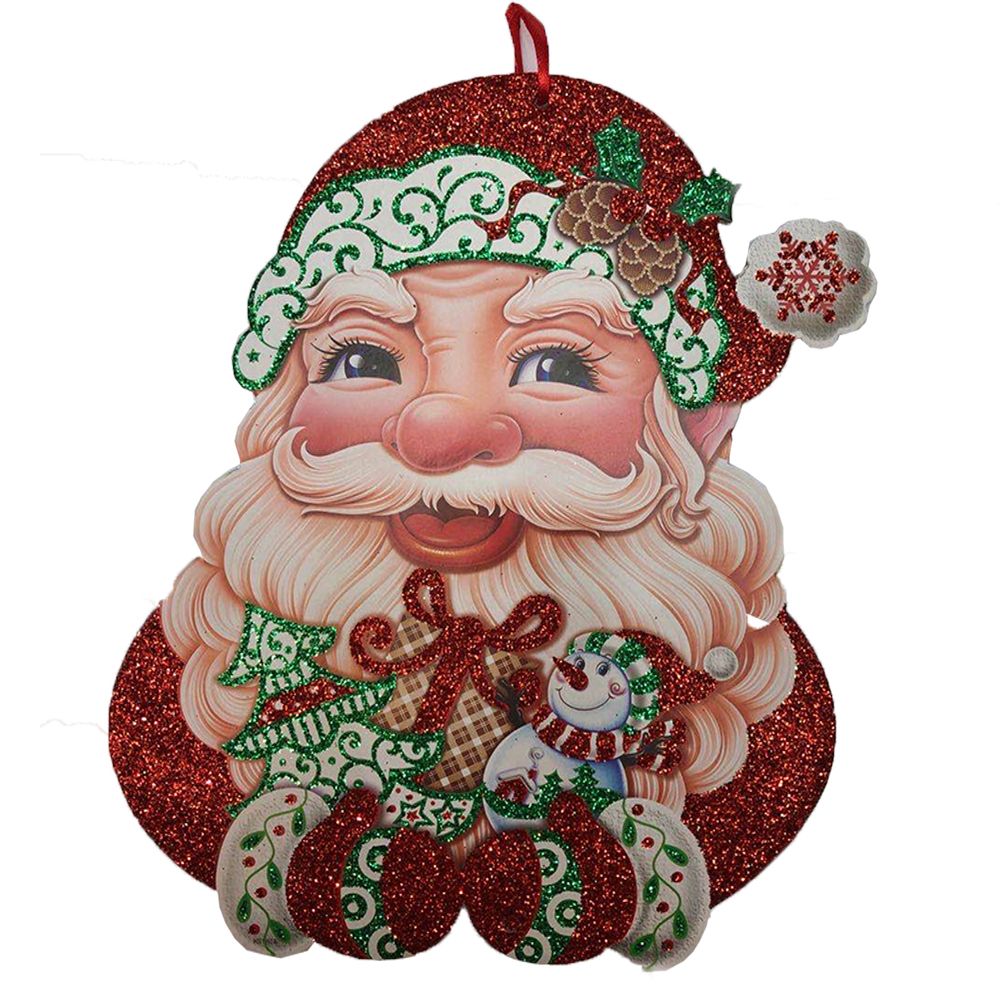 圣诞节装饰品贴画立体双面画 圣诞鹿拉车老人雪人