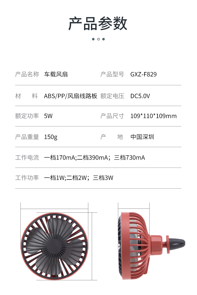 车载风扇多功能创意USB电风扇12V24V 汽车迷你小风扇用品详情图18