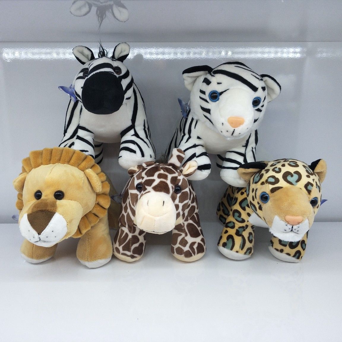 5 stuffed animals Forest animal dolls lion Tiger deer leopard zebra machine doll gift for boys thumbnail