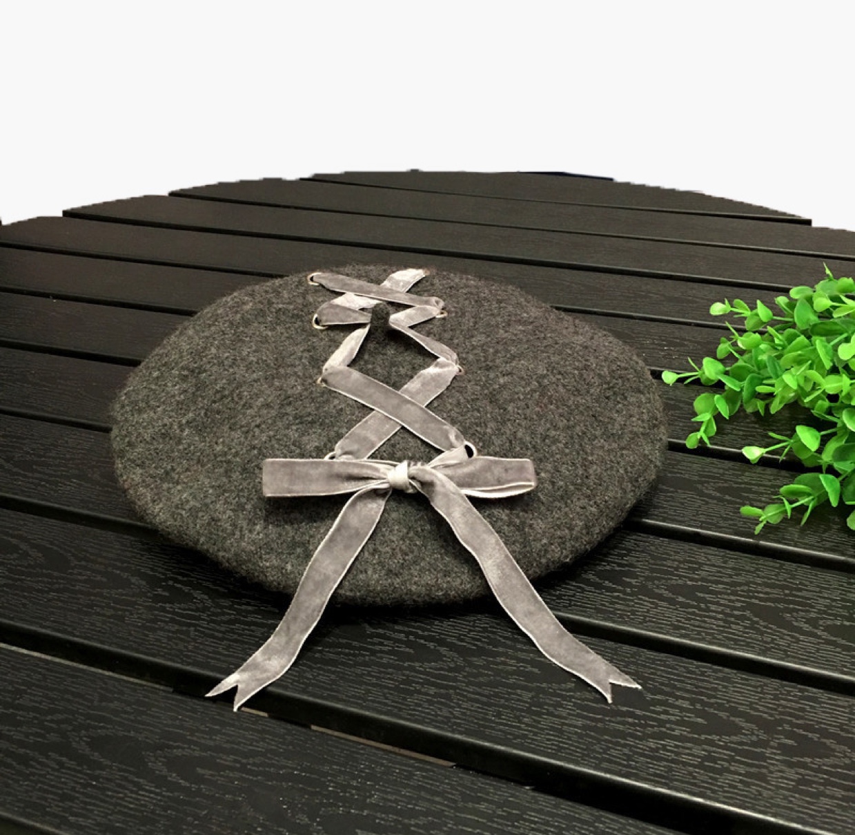 Cashmere knitted fashion women's felt ribbon wool Bailey one-piece hat, grandpa and grandma hats details Picture