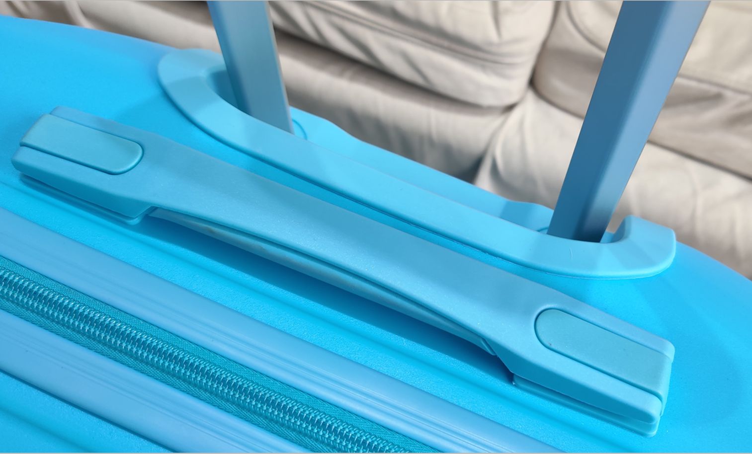 PP057. Three-piece set: 20-24-28 inch PP material aluminum alloy pull rod, silent universal wheel, resistant to drop and step, good toughness and not easy to break, suitcase details Picture