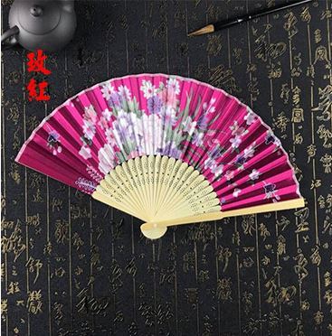 绸布扇，色丁布扇，中国风女扇21cm，厂家直销