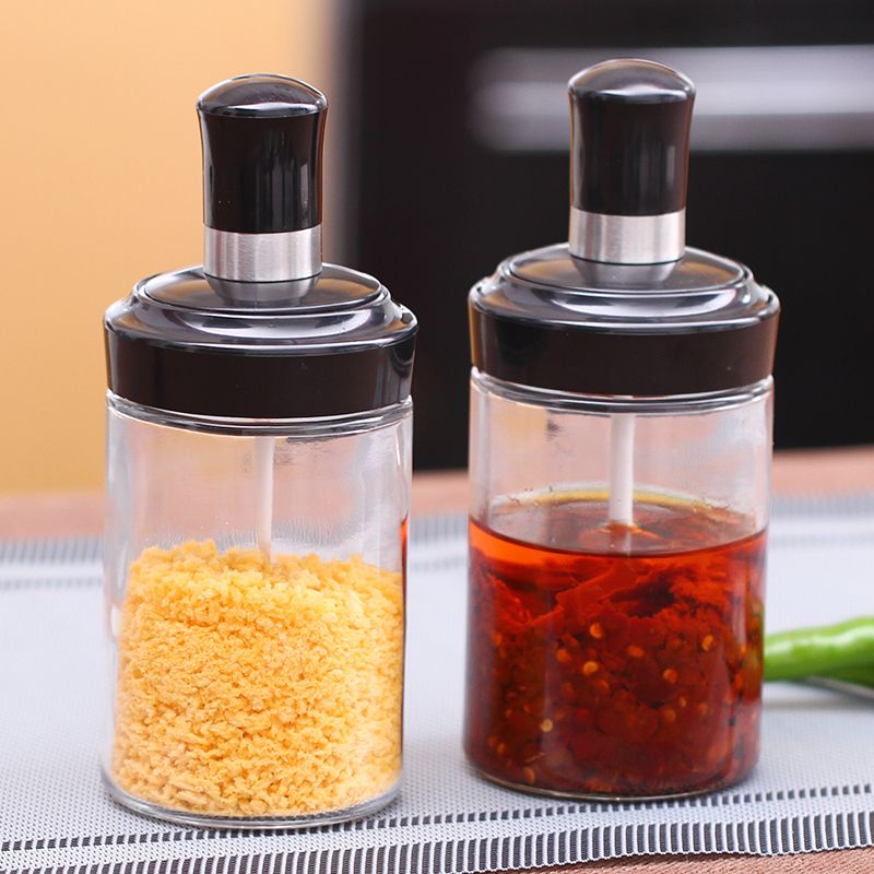 艾美诺玻璃调味盒带勺调料瓶密封固液调味瓶番茄酱瓶调料盒调味罐详情图6