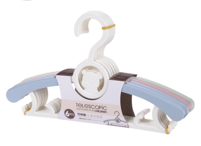 义乌好货儿童伸缩塑料防滑衣架16X28.5-37CM
