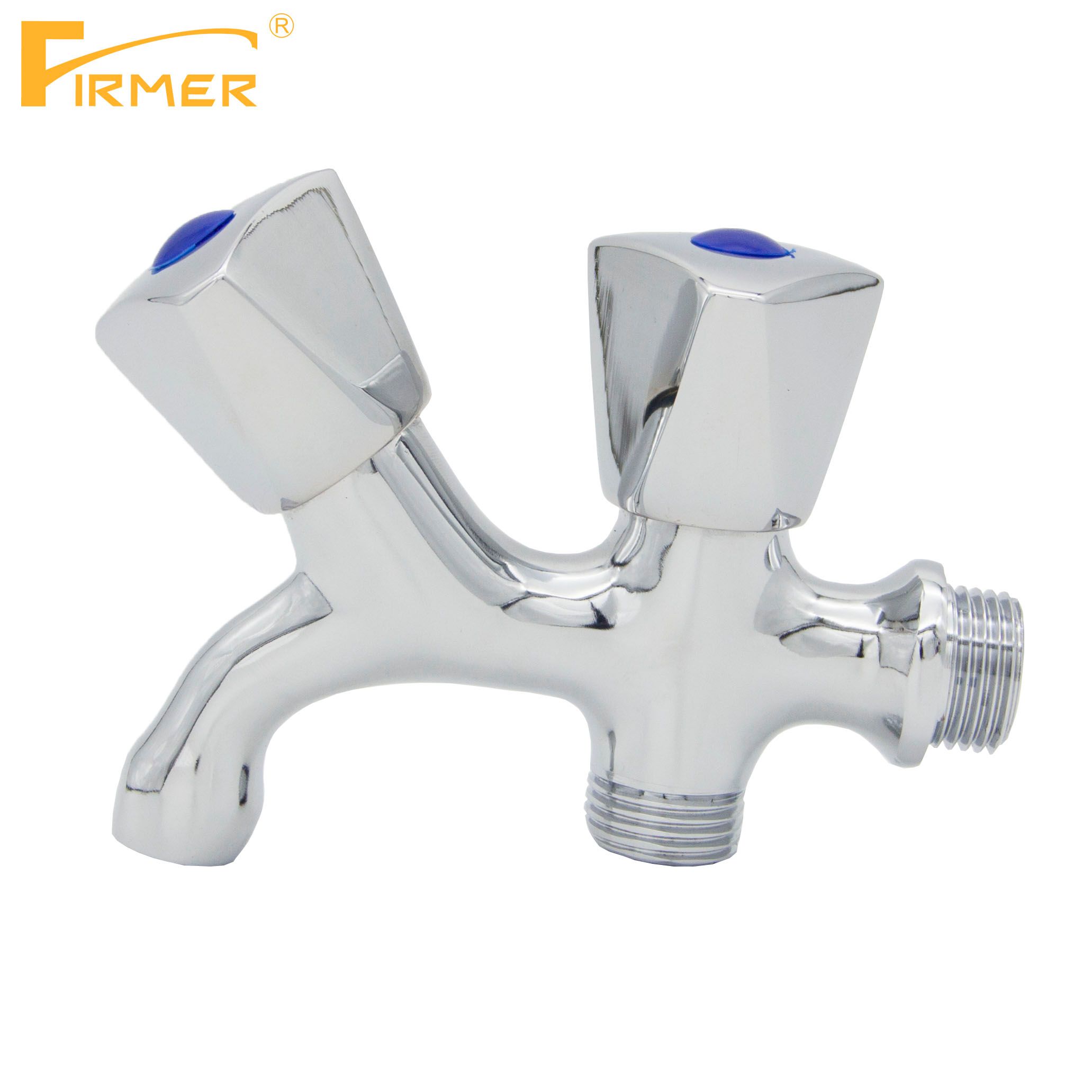 Yiwu Quality Goods Firmer Yln1005 Two-Hand Wheel Faucet, Household Multi-Functional 1-Inch 2-Inch Faucet Special Three-Way Double-Head Dual-Purpose