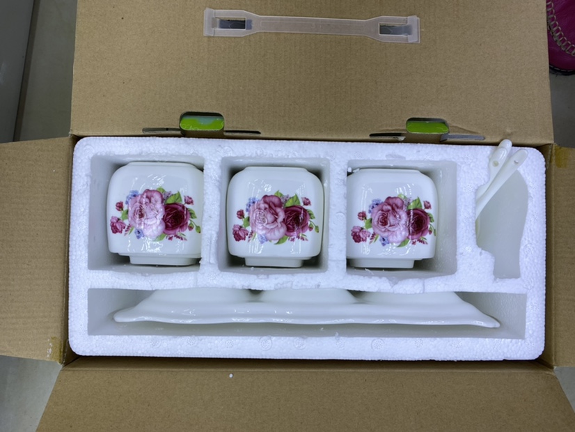 Q037-SY colored glaze seasoning jars, 16tao per box Specification image