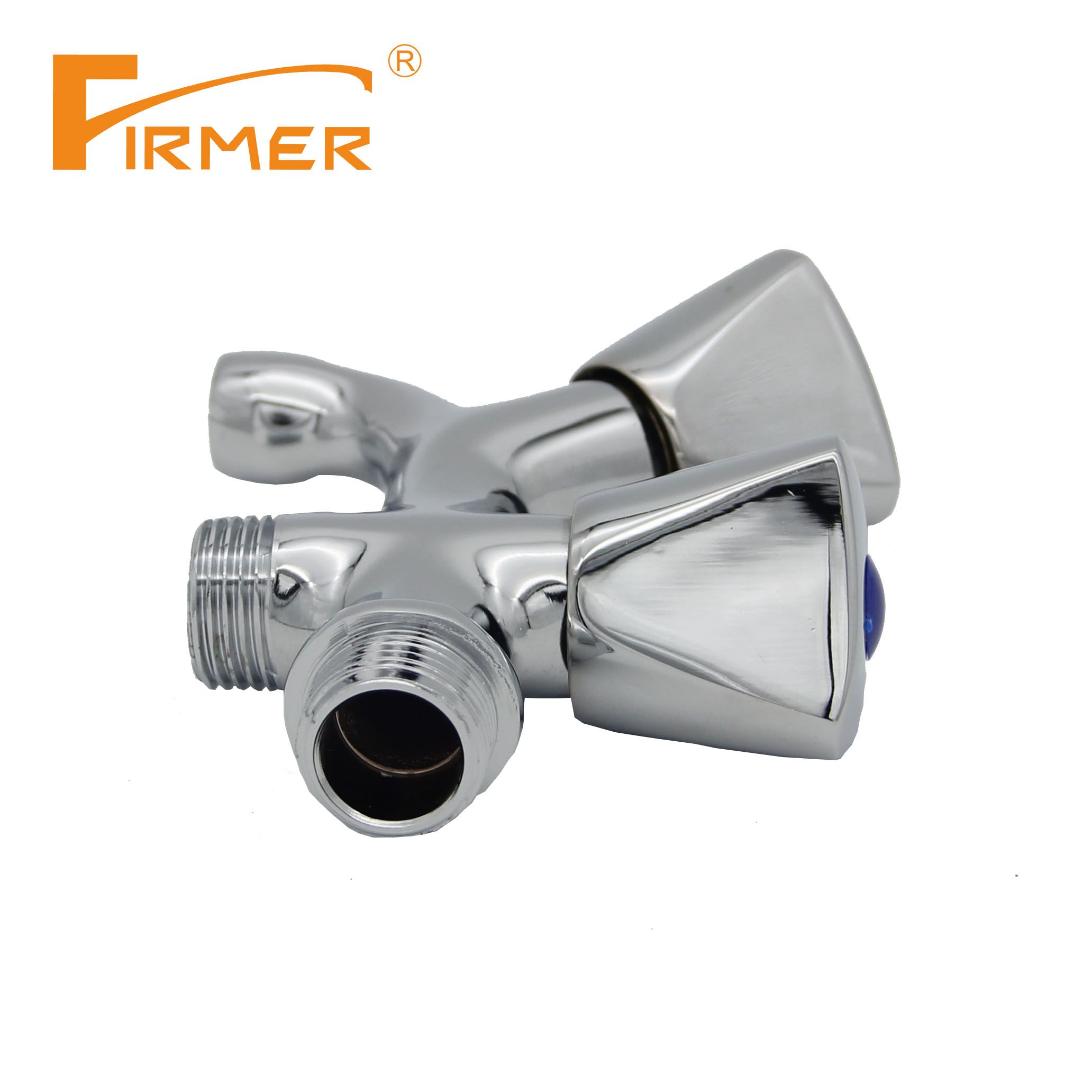 Yiwu Quality Goods Firmer Yln1005 Two-Hand Wheel Faucet, Household Multi-Functional 1-Inch 2-Inch Faucet Special Three-Way Double-Head Dual-Purpose Application Scenario