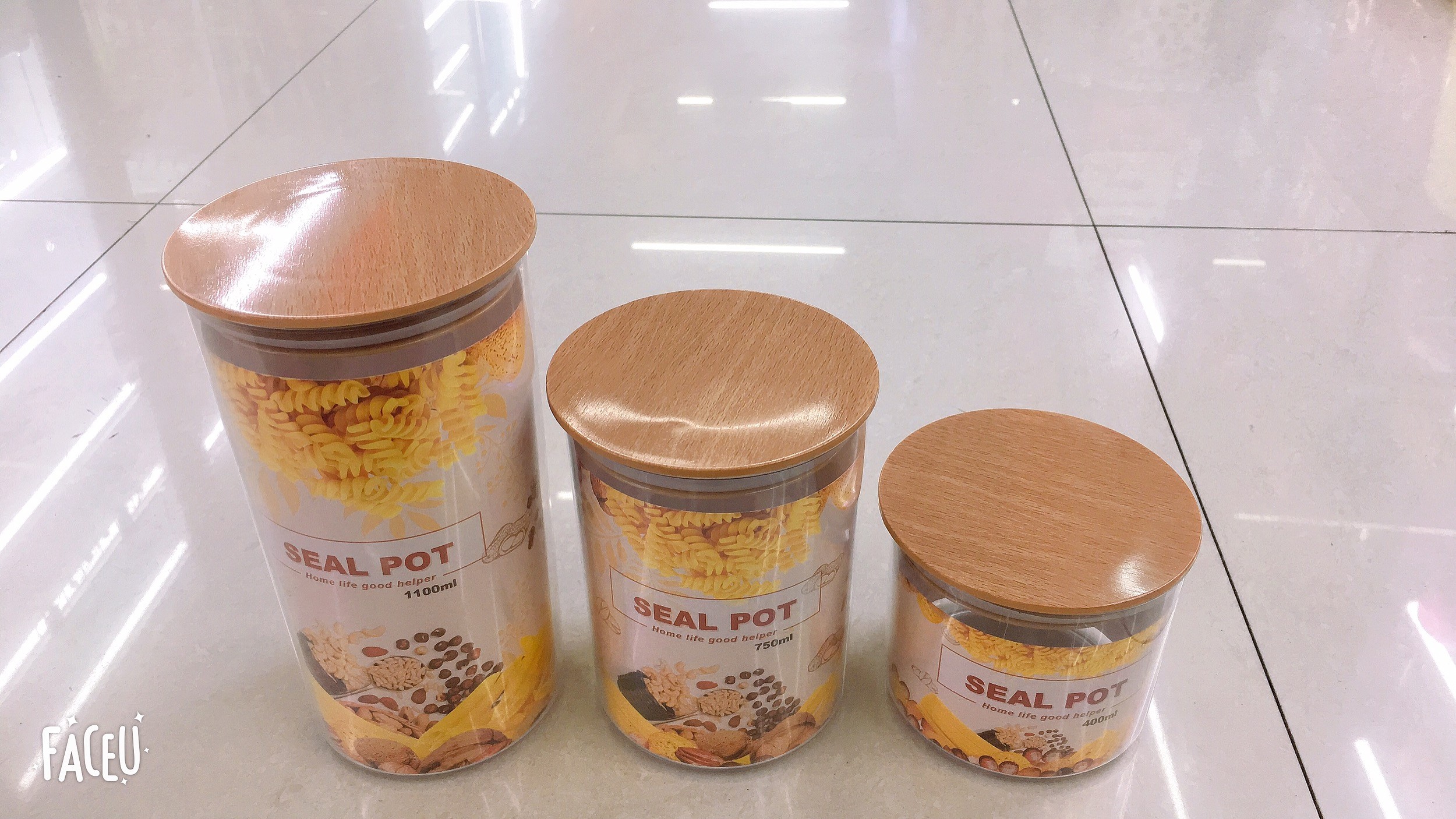 Wood grain round plastic sealed cans