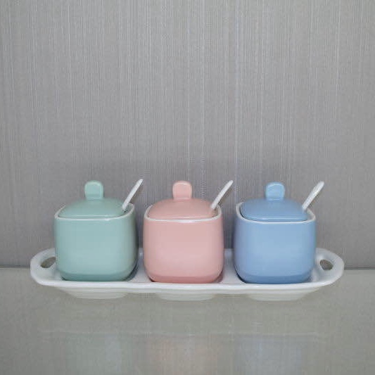 Q037-SY colored glaze seasoning jars, 16tao per box