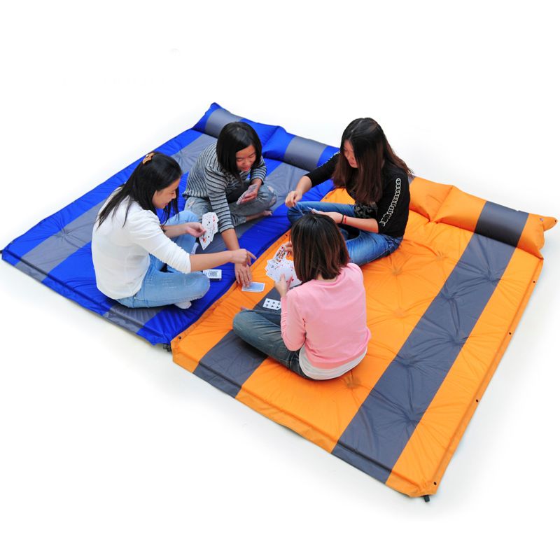 自动充气垫/双人充气垫/拼色充气垫白底实物图