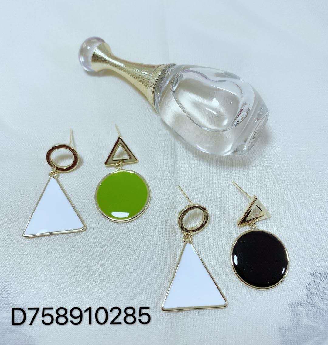 Han Fan 'er pure hand drop oil spring summer lady s925 silver needle electroplating k gold