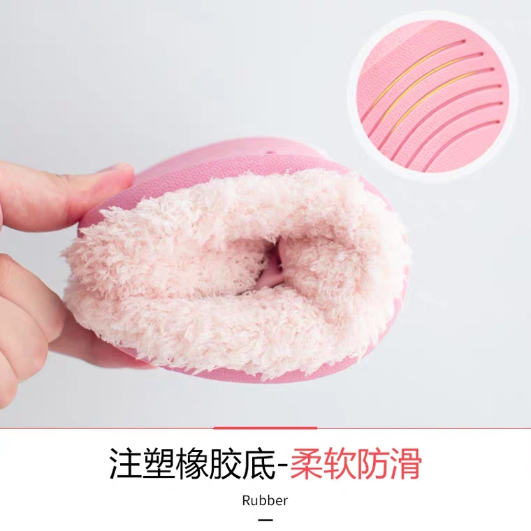 外贸批发月子鞋可爱包跟室内毛绒棉拖鞋女秋冬天卡通软底家居拖鞋细节图