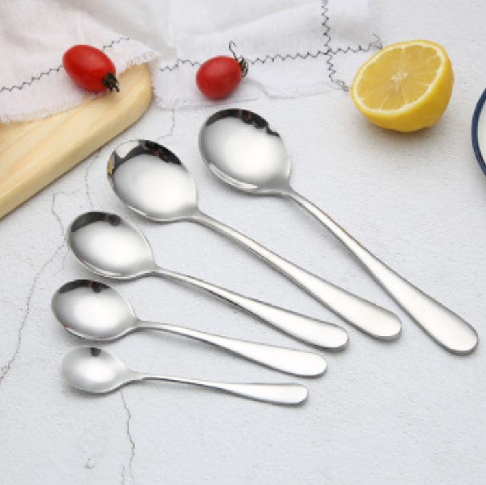 Yiwu Good Goods Stainless Steel Spoon Tableware Spoon Long Handle Coffee Spoon Children Soup Spoon