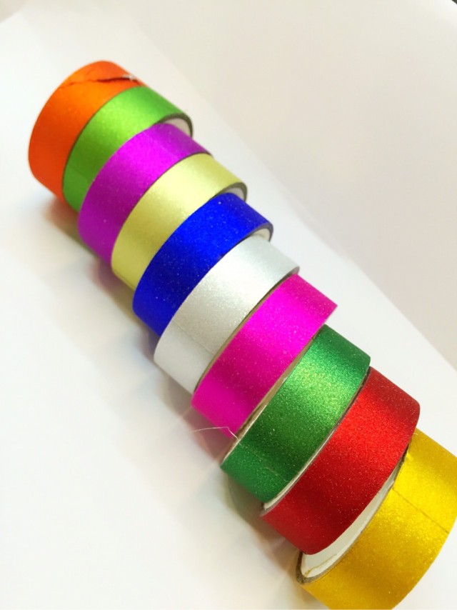 创意DIY金粉金葱胶带 彩色闪光胶带DIY手工装饰贴纸