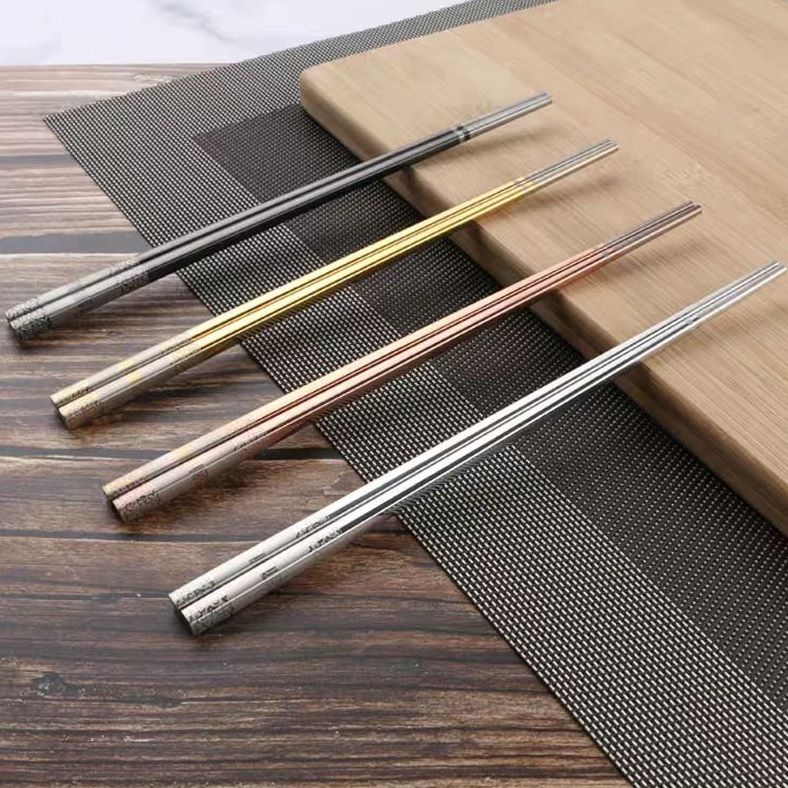 Yiwu Good Goods 304 Stainless Lesang Public Chopsticks (Multi-Color Optional) High Temperature, Moisture And Mildew Resistant details Picture