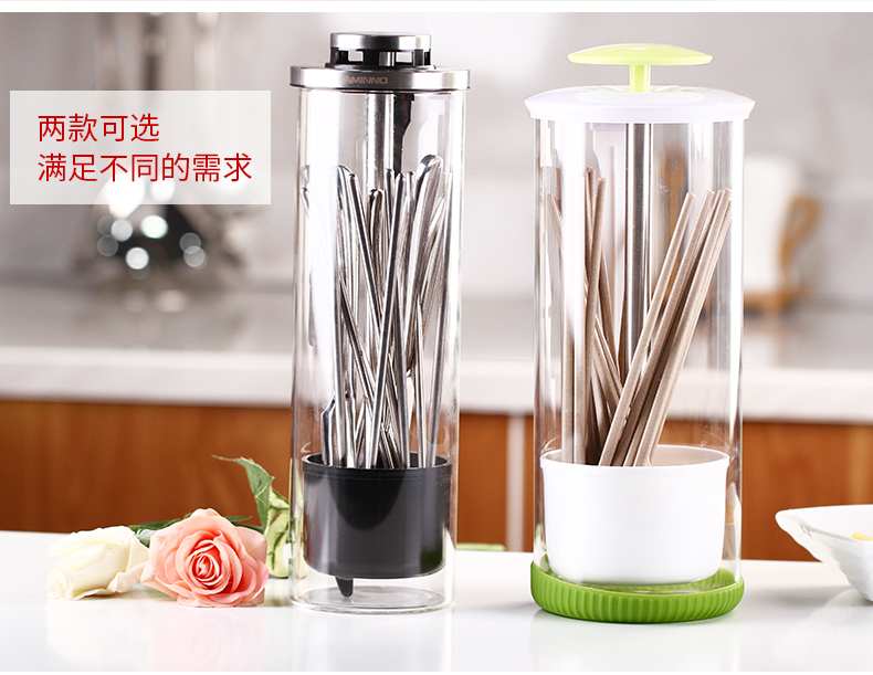 高硼硅玻璃餐具盒筒沥水带盖筷子筒详情图17