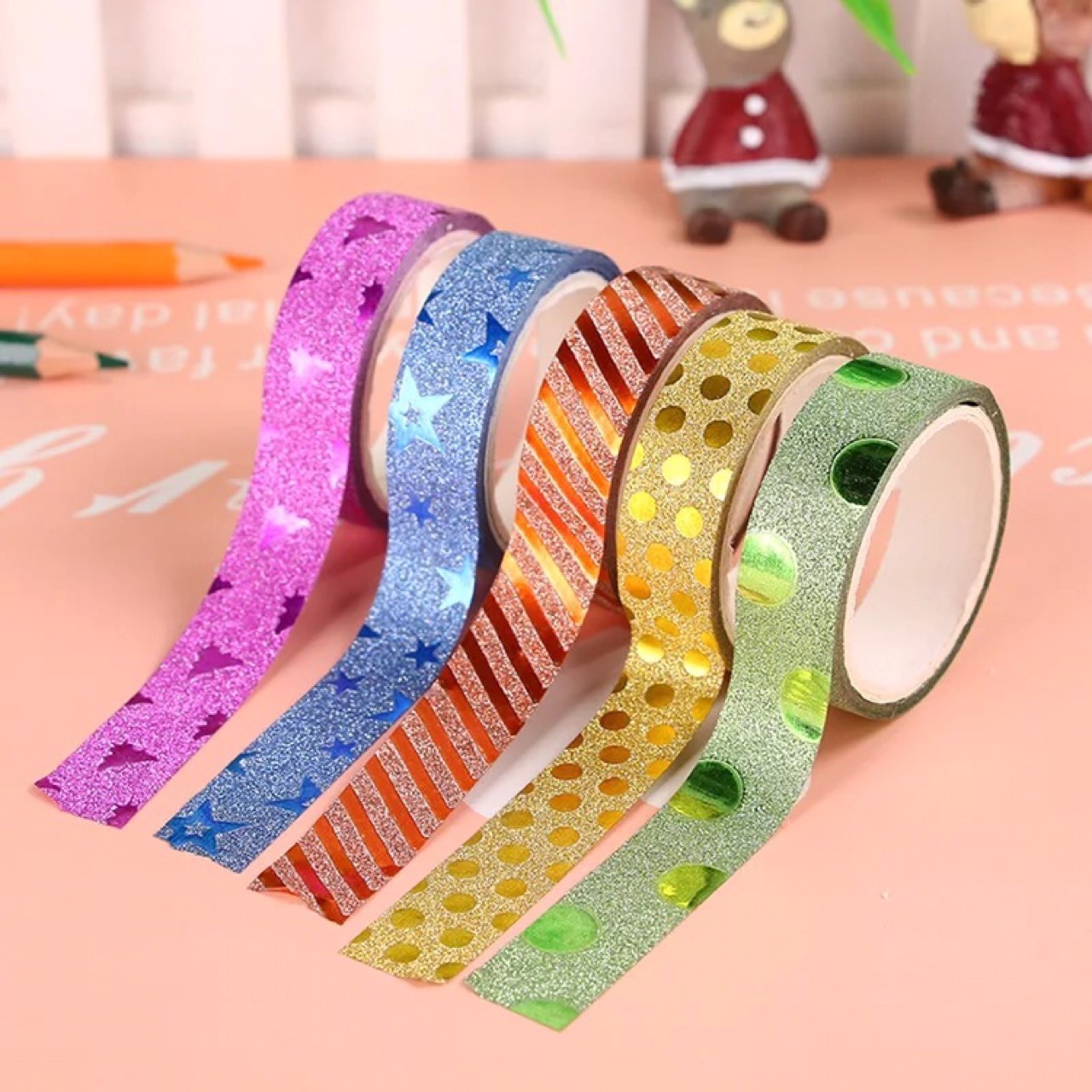 创意DIY金粉金葱胶带 彩色闪光胶带DIY手工装饰贴纸详情图6