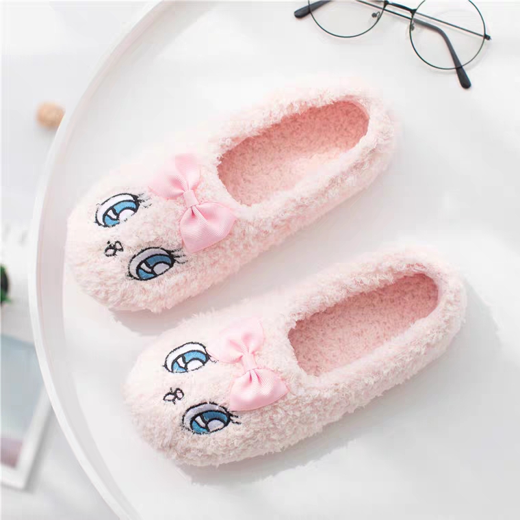 外贸批发月子鞋可爱包跟室内毛绒棉拖鞋女秋冬天卡通软底家居拖鞋产品图